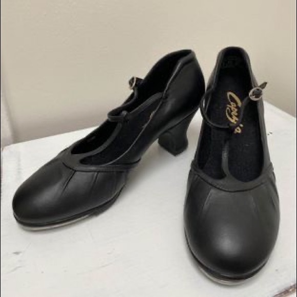 Capezio Black Tap Shoes with T-Strap - Size 8 - Picture 1 of 5
